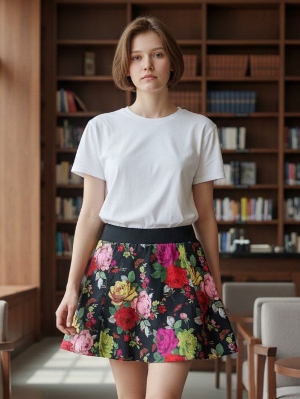 Baker By Ted Baker Girls Floral Skirt 14 Black